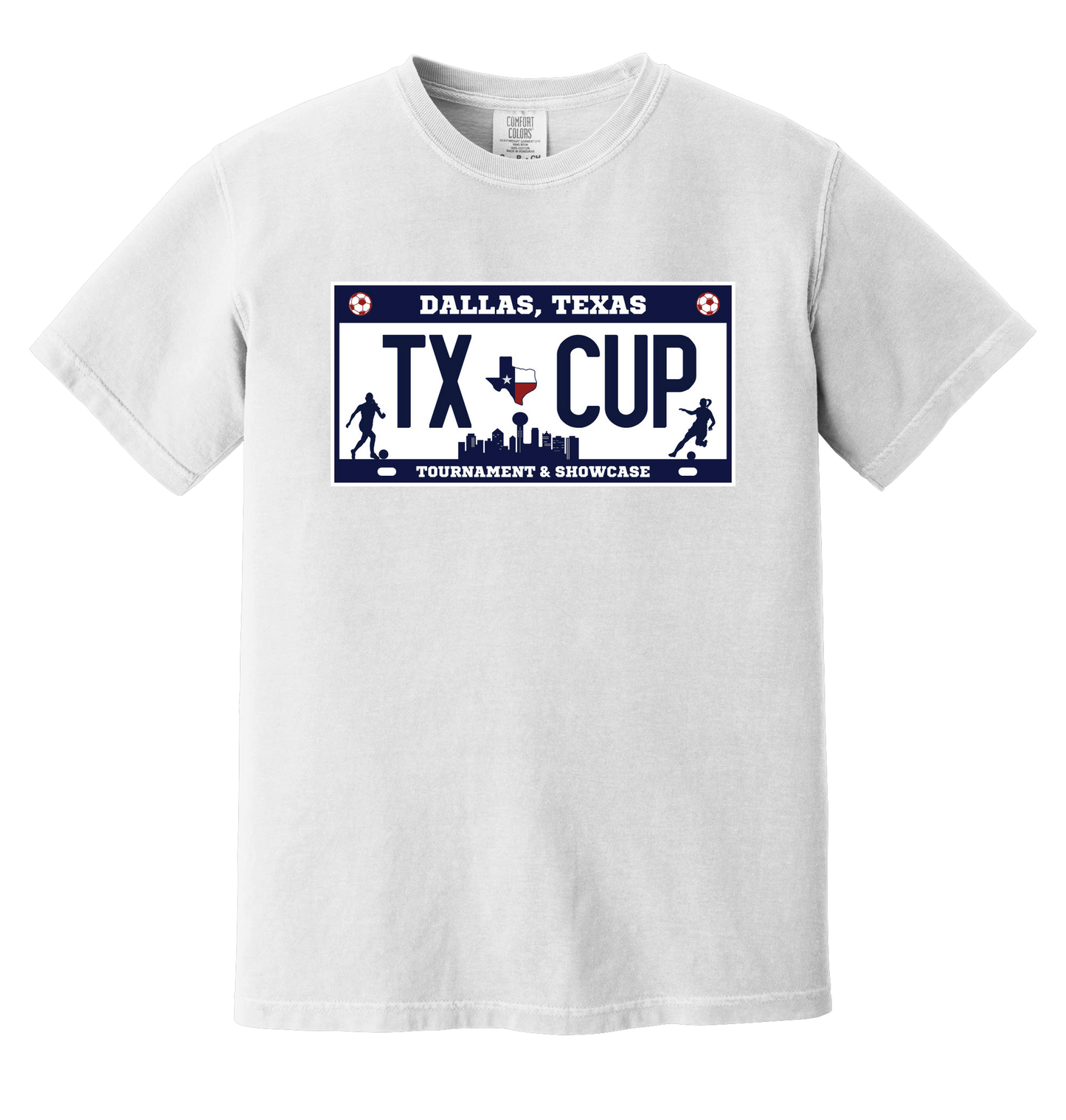 TX Cup License Plate S/S Tee - White