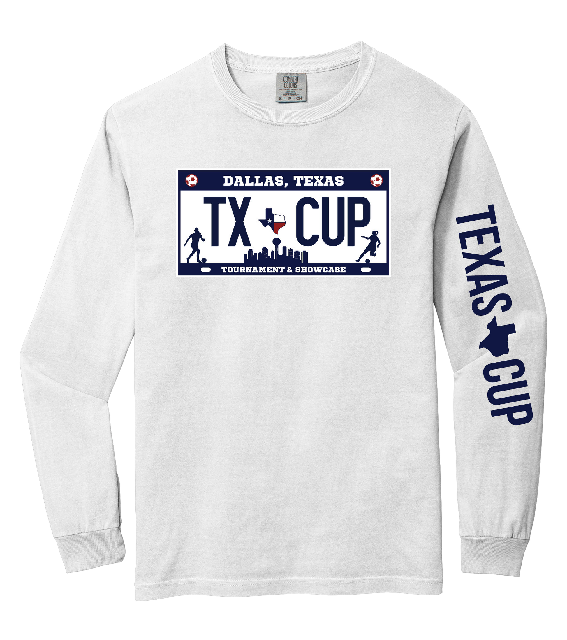 TX Cup License Plate L/S Tee - White